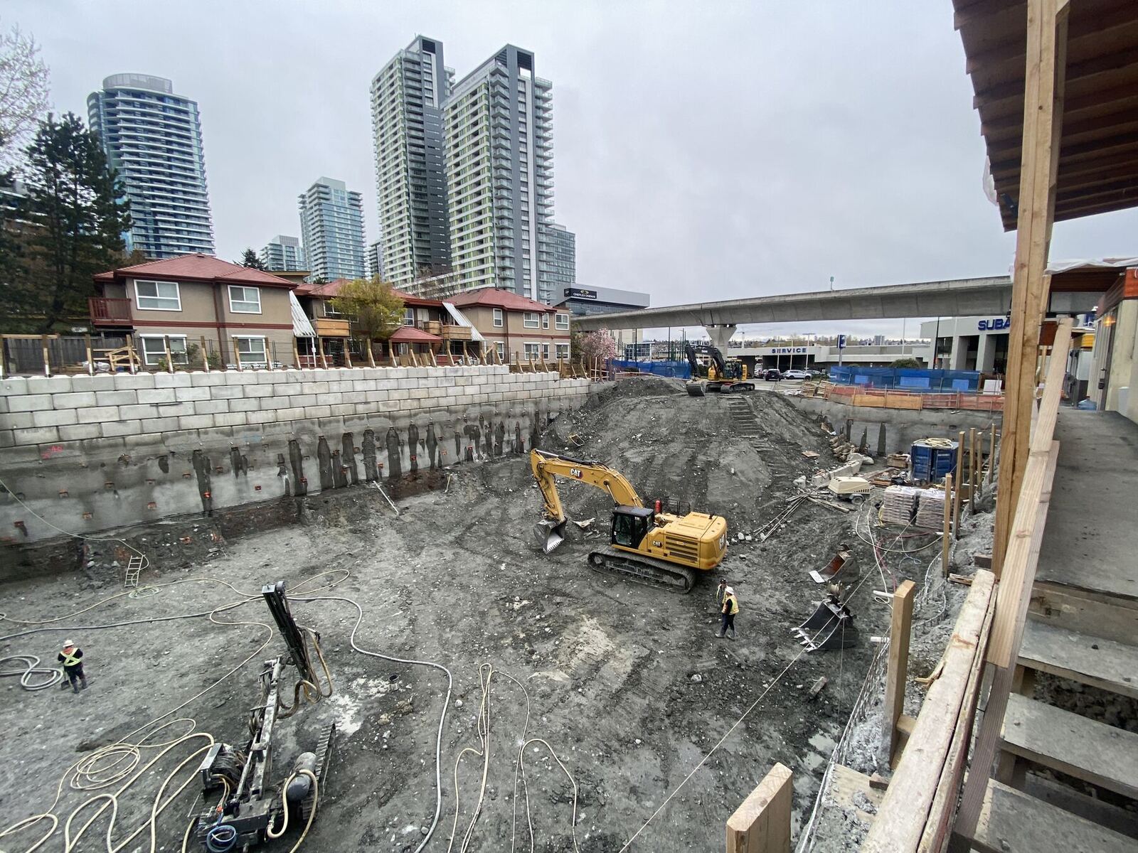 Excavation and shoring at the start of a Toronto development