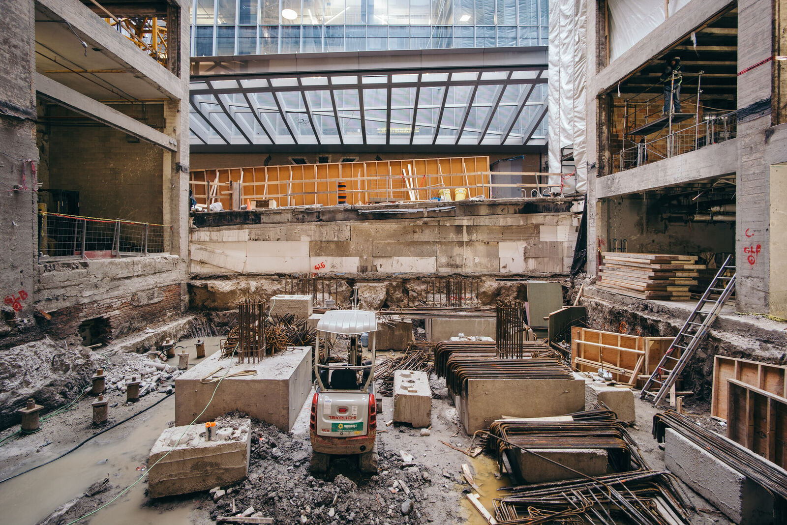 Heritage building stripped back to structure during redevelopment